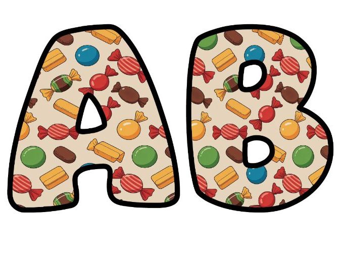 Learning Is So Sweet Candy Classroom Display | Lettering Set | Whole Alphabet A-Z and 0-9