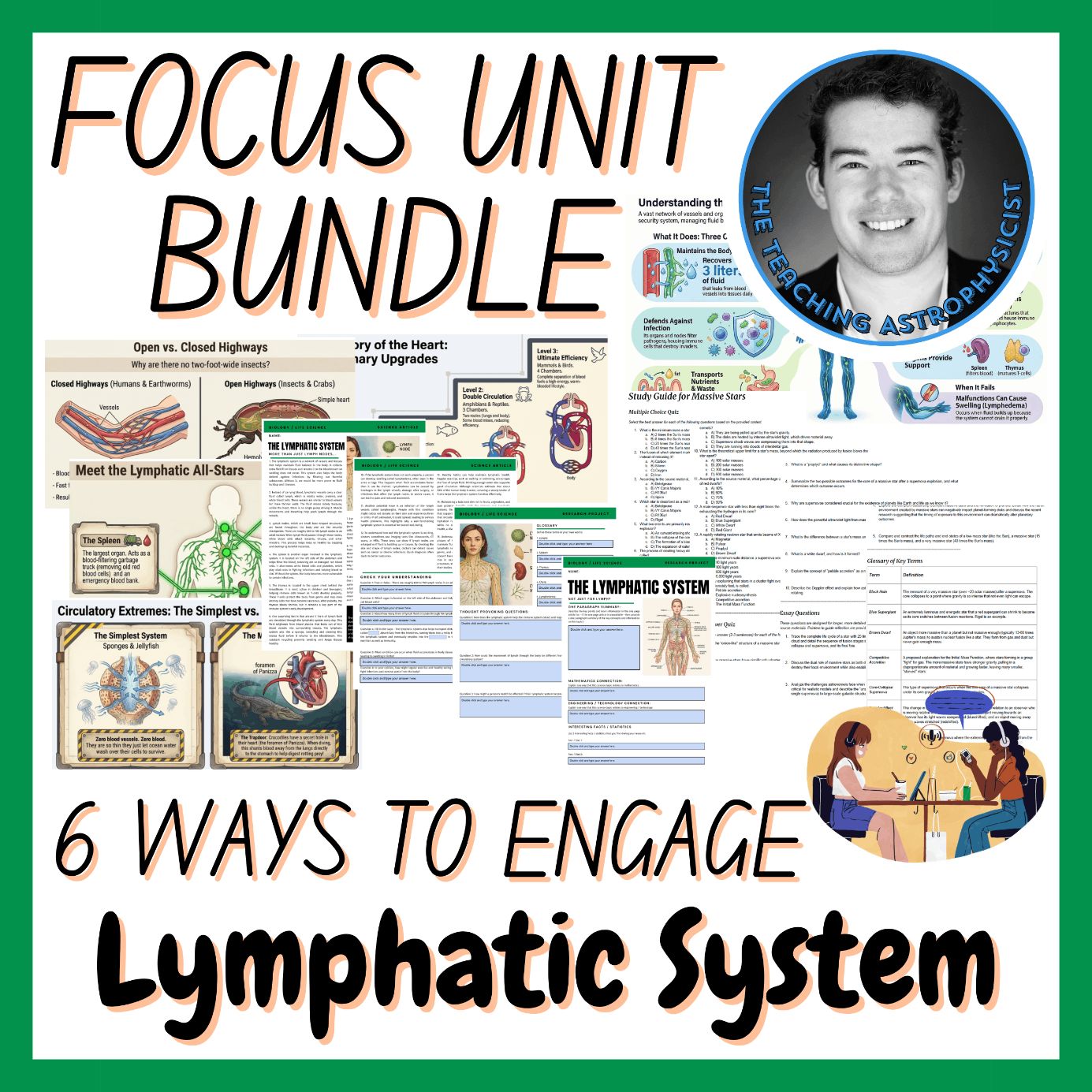 The Lymphatic System | Biology Focus Unit Bundle | 6 Resources inc. Quiz