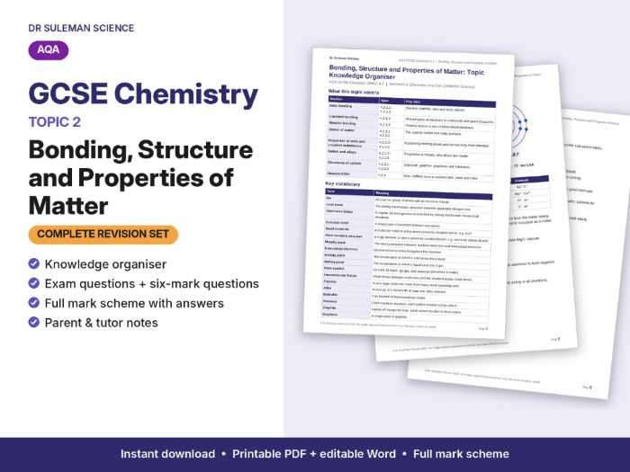 AQA GCSE Chemistry C2 Bonding, Structure & Properties Revision
