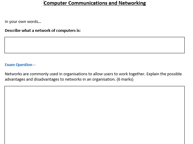 Computer Communications and Networks PPT and Worksheet - GCSE Computer Science