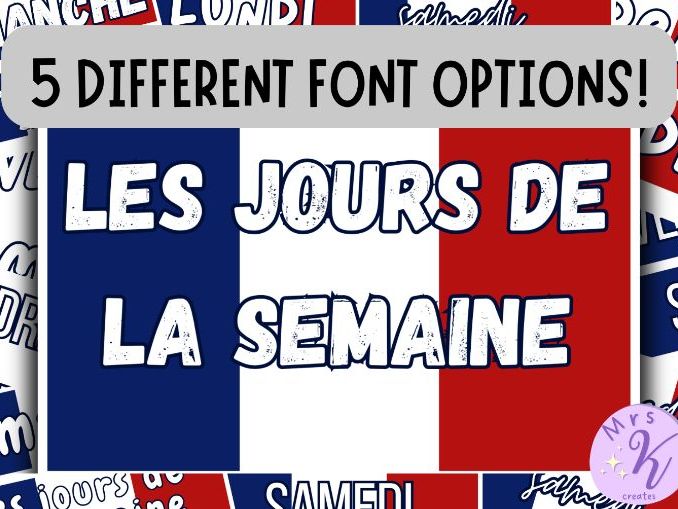 French MFL Days of the Week Display