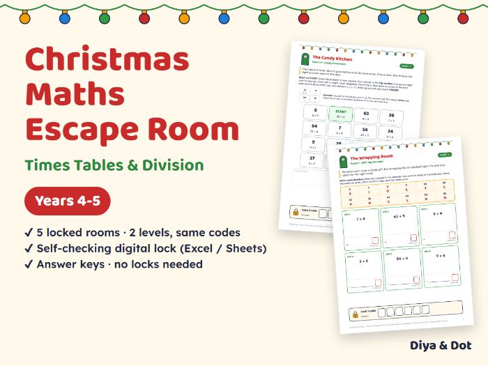 Christmas Maths Escape Room Year 4-5