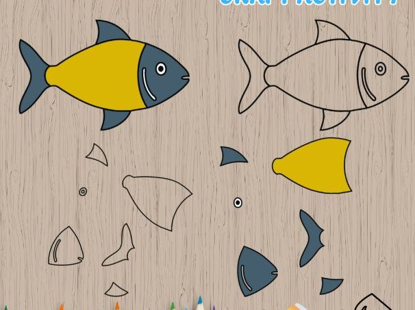 Fish Craft / Ocean Animal Activities / Cut and Paste Craft / Preschool Craft
