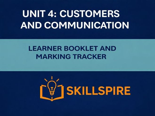 CTEC Unit 4 Customers & Communication – Complete Coursework & Assessment Pack (OCR)