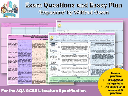 'Exposure' GCSE Exam Questions and Essay Plan
