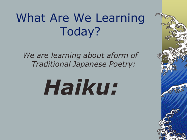 Hauki, Renga and Tanka Poetry Lesson Differentiated