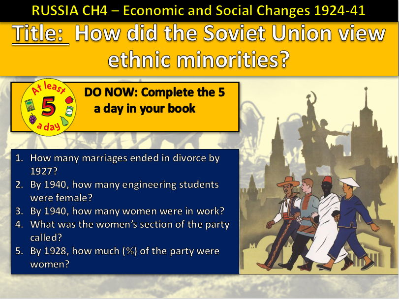 History GCSE Russia Edexcel KT4 L7 Ethnic Minorities in the USSR 1924–41 (Fully Resourced).