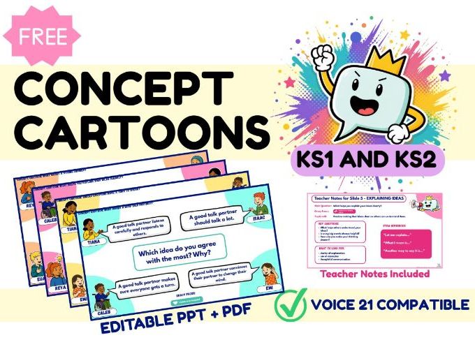 FREE Oracy Concept Cartoons Sample | Voice 21 Compatible | KS1 & KS2 Discussion Slides