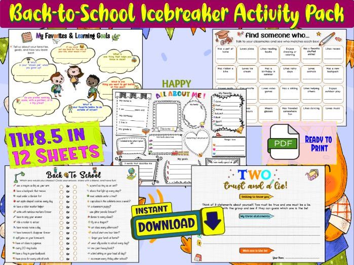 Back-to-School Icebreaker Activity Pack