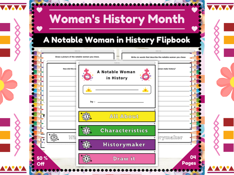Women's History Month : A Notable Woman in History Flipbook Project