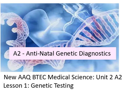 AAQ BTEC (level 3) Medical Science Unit 2 A2 – Anti-Natal Genetic Diagnostics Lesson 1