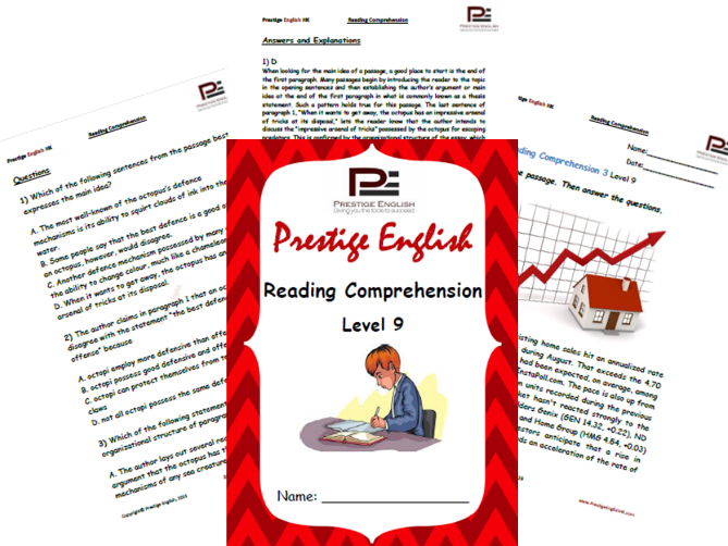 Reading Comprehension Book - Level 9