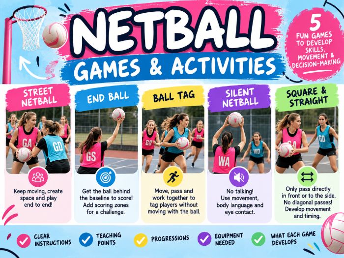 Netball Games and Activites - PE ideas