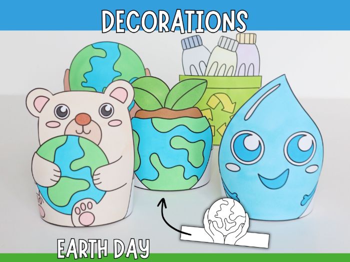 Earth Day Standing Decorations - Printable Craft for Kids