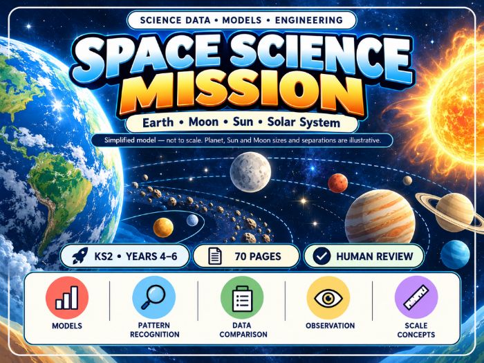 KS2 Earth and Space Science Mission Moon Phases & Solar System 70 Pages
