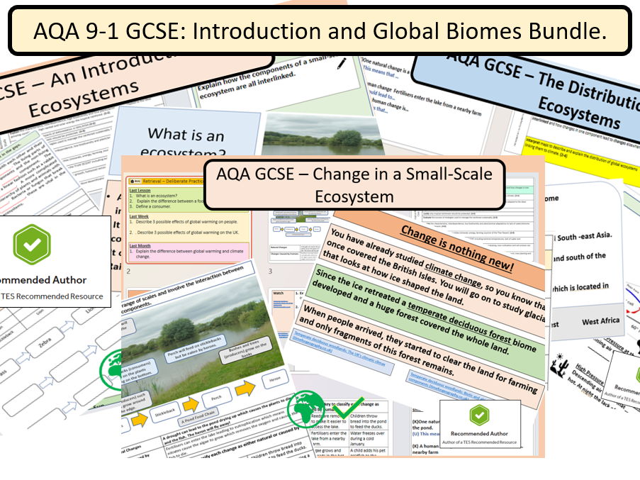 GCSE AQA Living World - Introduction to Ecosystems Bundle.