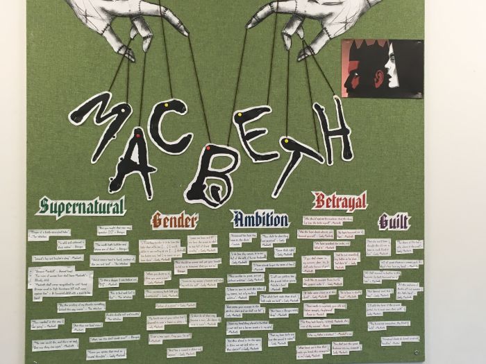 Macbeth display and themed quotes