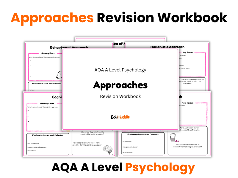 Approaches Revision Workbook | A Level Psychology | New Spec (AQA)