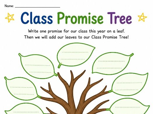 KS1 Class Promise Tree Worksheet | Transition Activity | Back to School | PSHE & Classroom Community