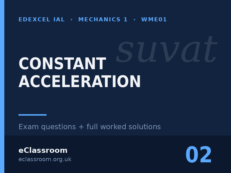 IAL Mechanics 1 Constant Acceleration exam questions