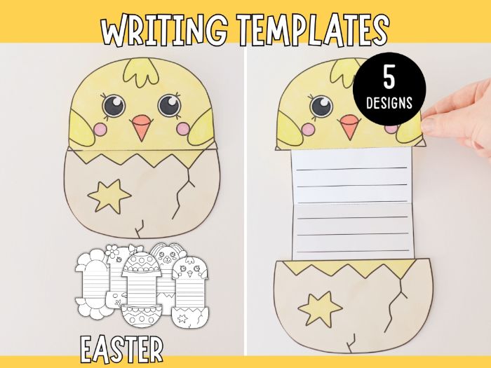 Easter Writing Templates - Foldable Craft for Kids