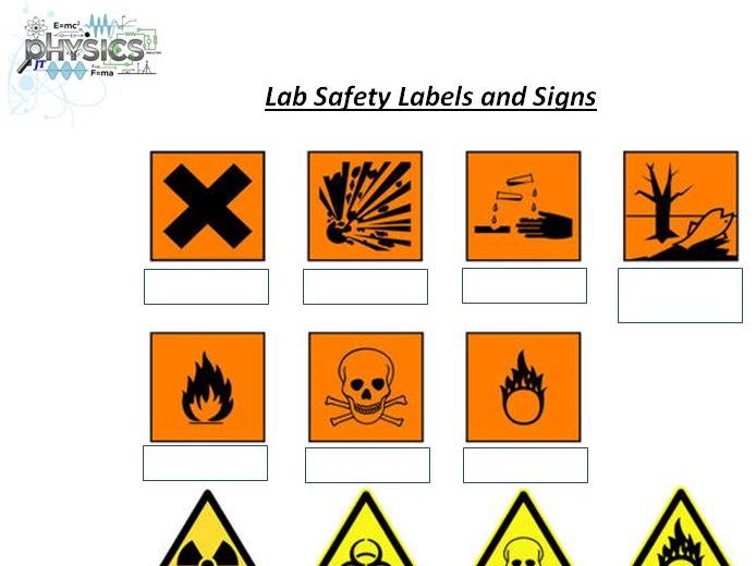Lab Safety Signs worksheet