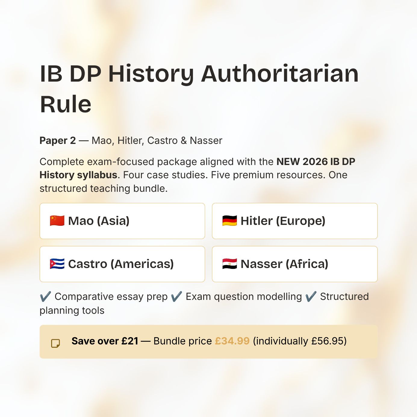 IB DP History Paper 2 Authoritarian Rule PPT Bundle – Mao, Hitler, Castro & Nasser