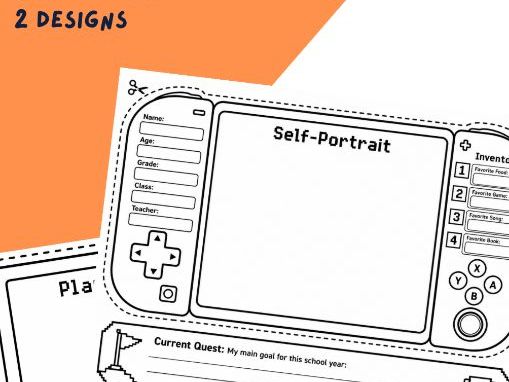 All about me - Nintendo and Gameboy bulletin board design and worksheets