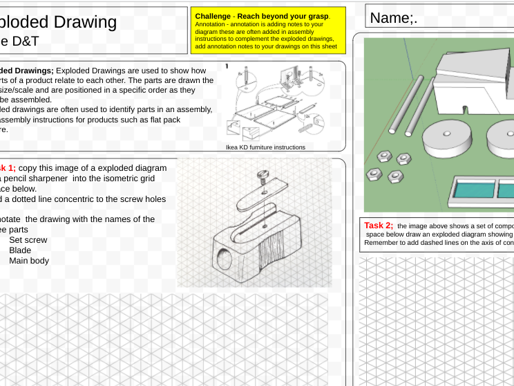 Orthographic and Exploded Drawing