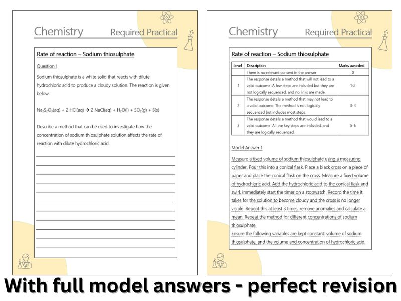 AQA Rate of reaction Required practical extended response Q&A