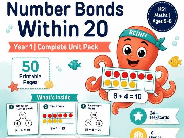 Year 1 Number Bonds to 20 Complete Unit Pack