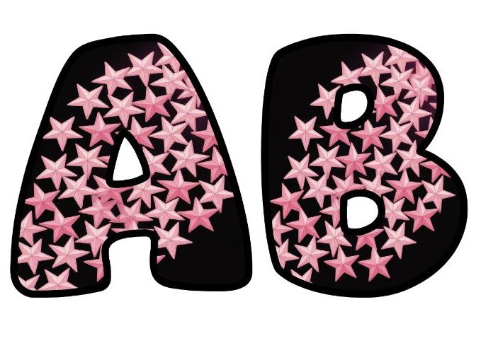 Stars of the Week Pink Classroom Display | Lettering Set | Upper & Lowercase, 0-9 and Signs