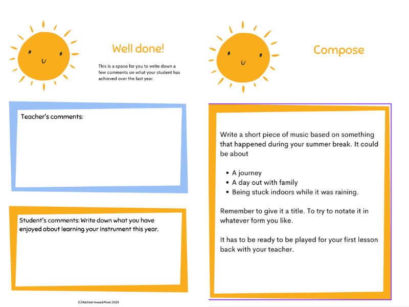 Summer Practice Journal