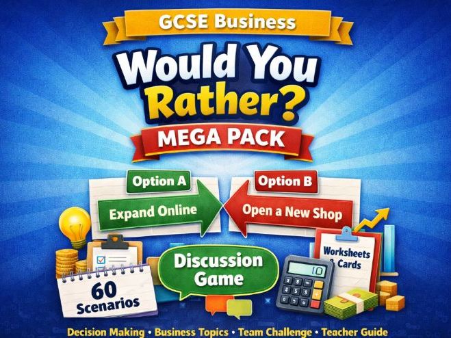 GCSE Business “Would You Rather?” MEGA PACK – 60 Decision Scenarios | Discussion Game |