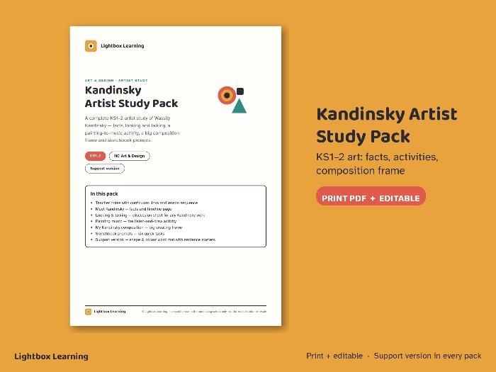 Kandinsky Artist Study — KS1 KS2 Art Pack