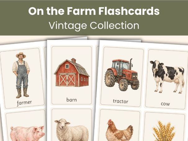 On the Farm Flashcards | 40 Printable Farm Animal & Vocabulary Cards