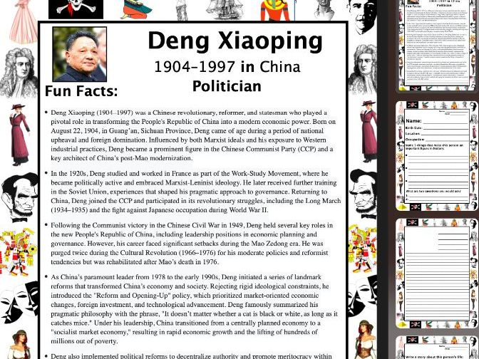 Deng Xiaoping PACKET & ACTIVITIES, Important Historical Figures Series