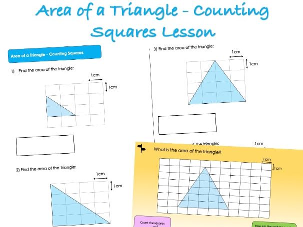 Year 6 Area, Perimeter and Volume - Area of a Triangle (Counting Squares) Lesson