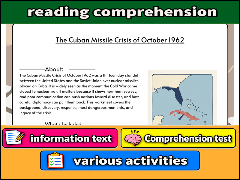 The Cuban Missile Crisis of October 1962  & Comprehension Test