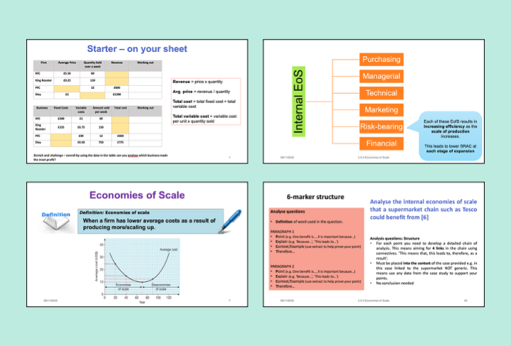 diagrams - microeconomics - ocr gcse economics... 2.6.3 Economies of Scale - GCSE Economics OCR | Teaching Resources