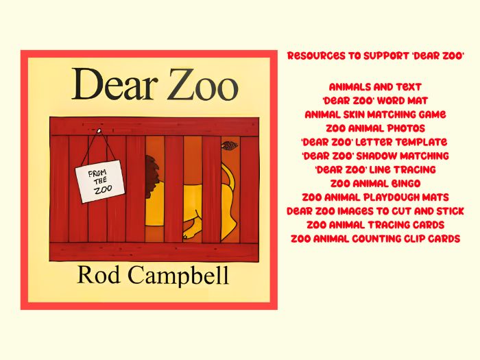 Dear Zoo Themed Activity Pack,  EYFS & KS1, Fine Motor, Matching, Bingo, Counting & Writing
