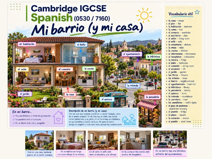 Cambridge IGCSE SPANISH (0530 / 7160) - Modulo 3.1 - Mi barrio (+ retrieval 1.1 - Mi casa)