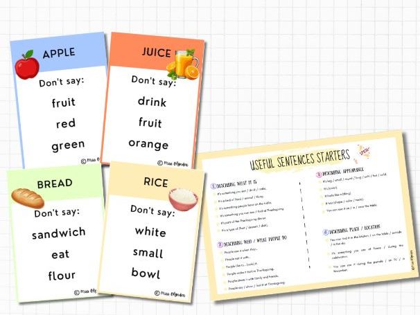 Food Taboo Game – ESL Speaking Activity | Vocabulary Game | No Prep | KS2