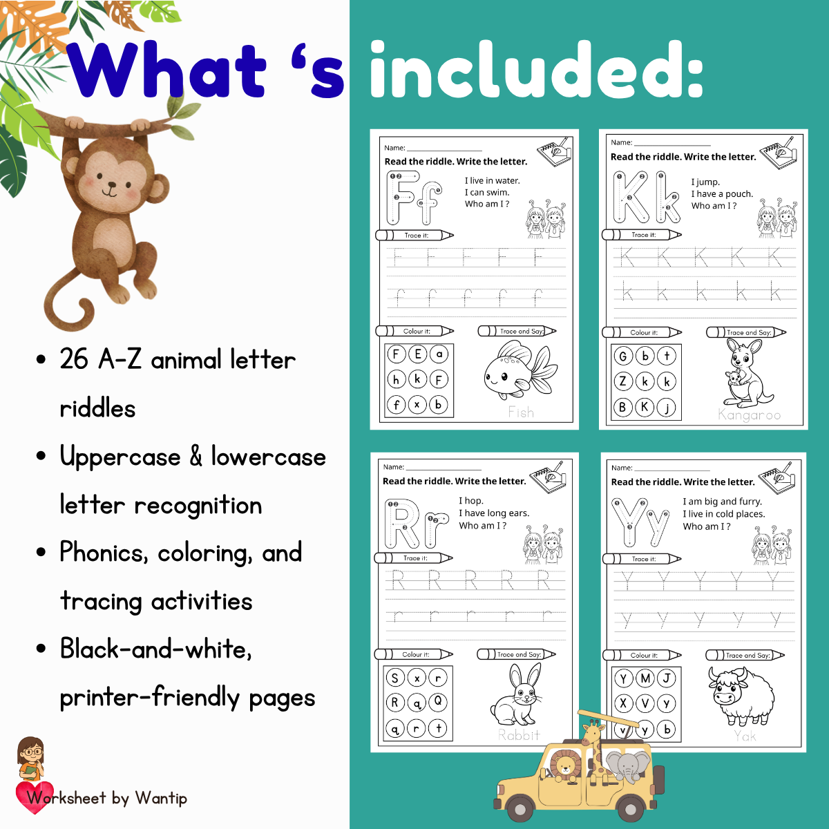 A–Z Animal Riddles | Phonics | KS1 | Teaching Resources