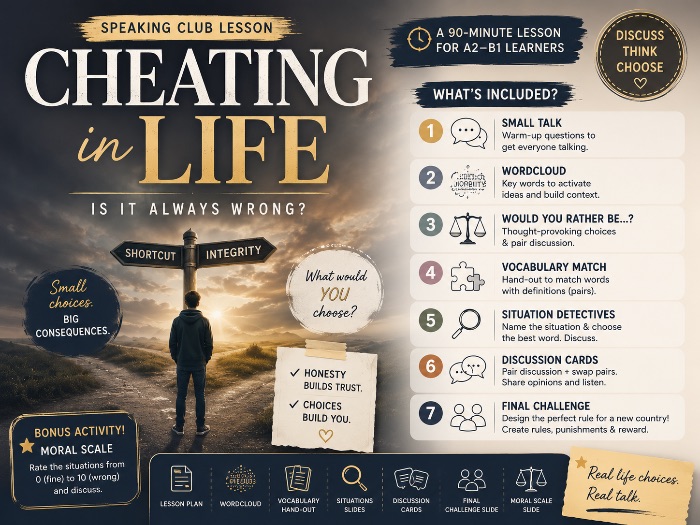 Cheating in Life| Adult Speaking Club Lesson A2–B1
