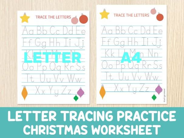 Christmas Letter Tracing Worksheet – FREE