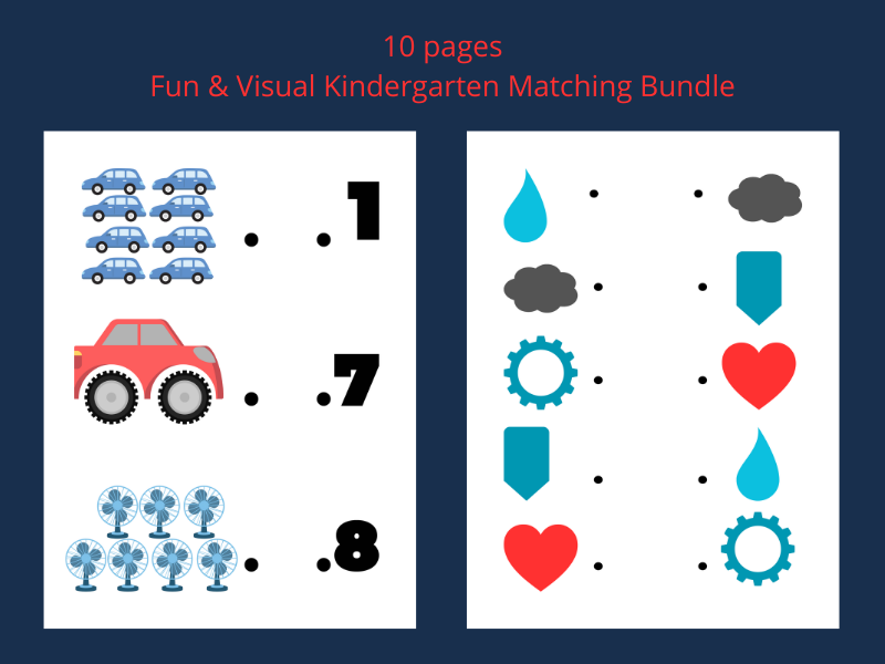 Fun & Visual Kindergarten Matching Bundle