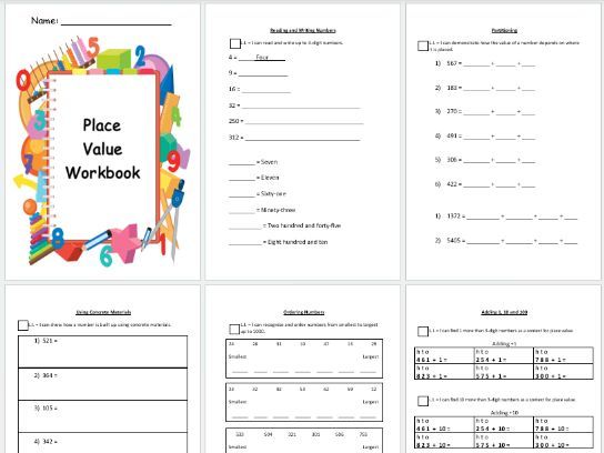 Differentiated Place Value Booklets for First Level