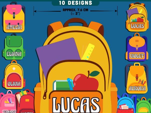 Backpack Name Tags, Editable Locker & Cubby Labels, Back to School Organisation