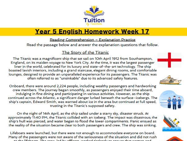 17. Year 5 - Reading Comprehension & Punctuation